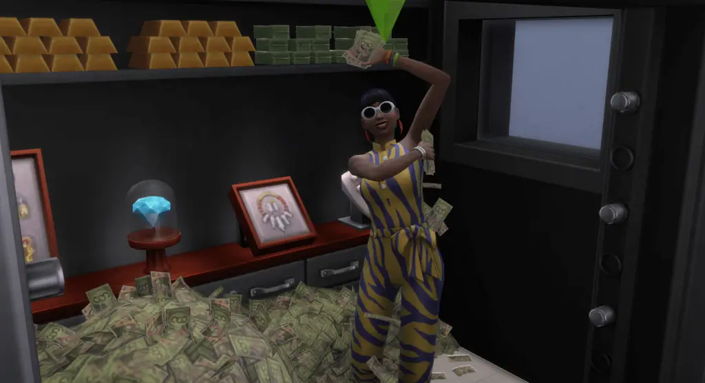 playing with money in vault the sims 4